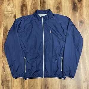 Johnnie O Prep Formance Jacket Blue Windbreaker Men's Large Plaid Lining